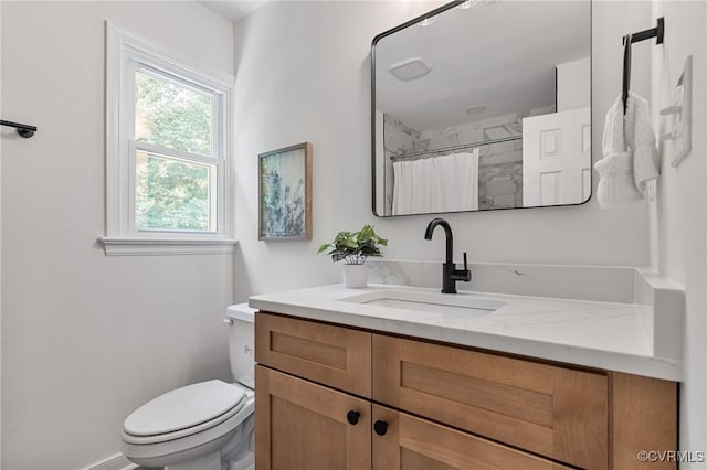 1307 Unison Dr, Chesterfield, VA 23113 - bathroom featuring vanity, toilet, and a shower with curtain