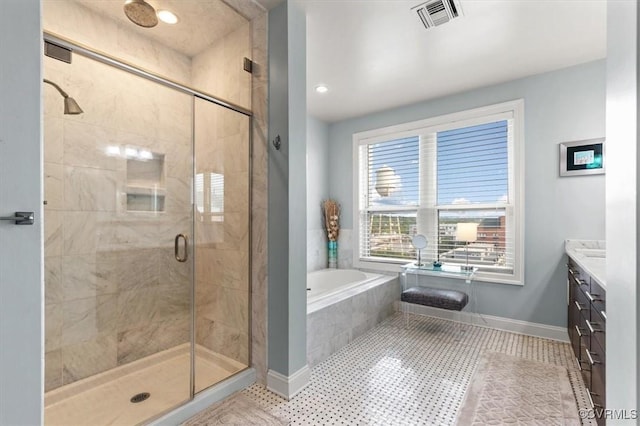 4820 Old Main St Unit 604, Henrico, VA 23231 - full bath with a bath, vanity, a stall shower, and baseboards