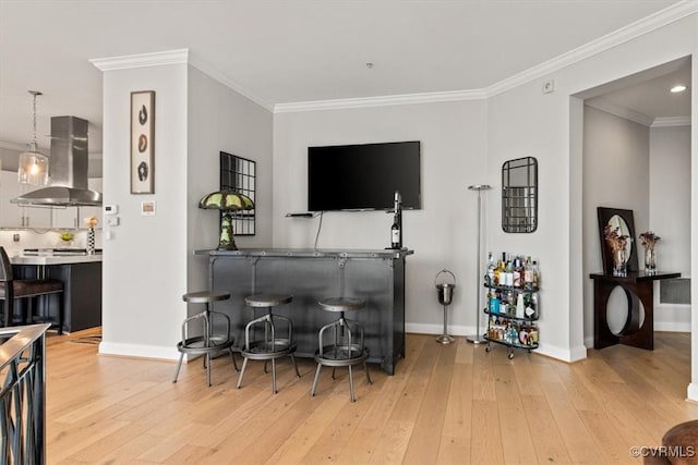 4820 Old Main St Unit 604, Henrico, VA 23231 - living area with hardwood / wood-style floors, crown molding, and baseboards