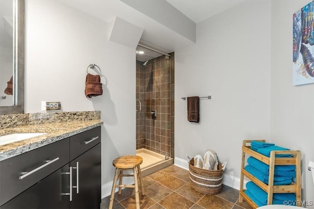 4820 Old Main St Unit 604, Henrico, VA 23231 - bathroom featuring baseboards, vanity, a shower stall, and toilet