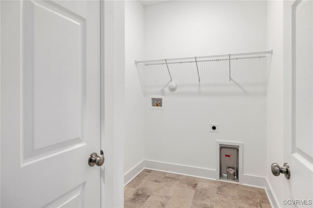 11183 Pinewild Dr, Providence Forge, VA 23140 - laundry area featuring washer hookup, electric dryer hookup, baseboards, and gas dryer hookup