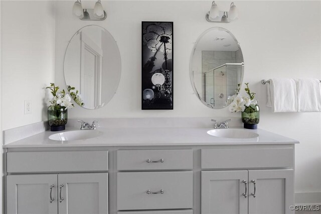 11183 Pinewild Dr, Providence Forge, VA 23140 - bathroom with double vanity and a stall shower