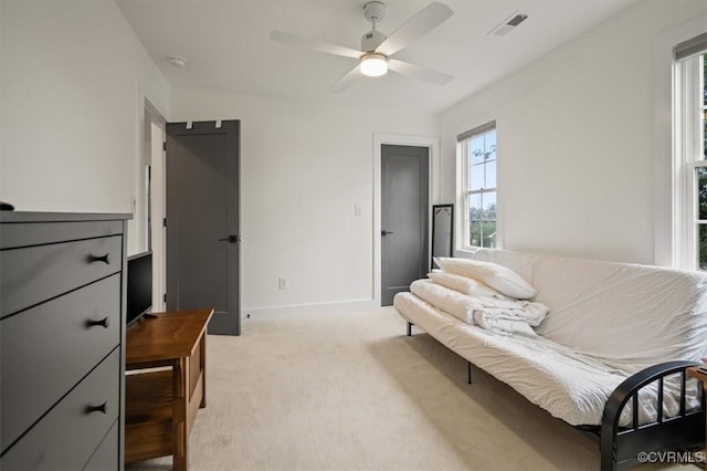 333 Pond View Ln, Goochland, VA 23103 - living area with light carpet and a ceiling fan
