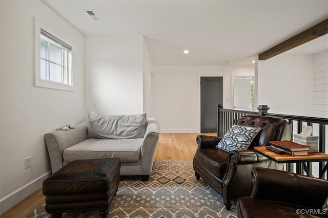 333 Pond View Ln, Goochland, VA 23103 - living room with wood finished floors, recessed lighting, and beamed ceiling