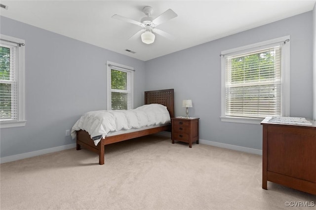 2730 Dalkeith Dr, Henrico, VA 23233 - bedroom with light carpet, baseboards, and ceiling fan