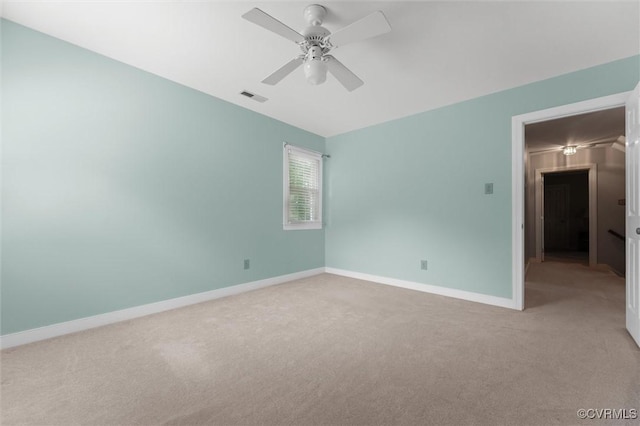2730 Dalkeith Dr, Henrico, VA 23233 - spare room with light colored carpet, a ceiling fan, and baseboards