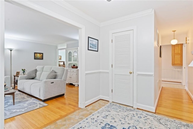 2133 Bloomsherry Dr, Chesterfield, VA 23235 - living area featuring ornamental molding and light wood-style floors