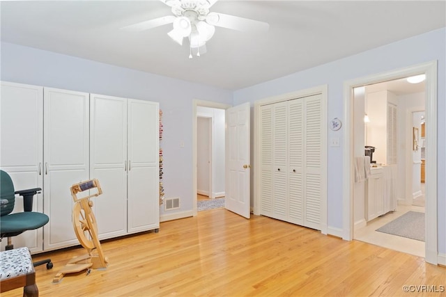2133 Bloomsherry Dr, Chesterfield, VA 23235 - office space with ceiling fan, light wood-style flooring, and baseboards