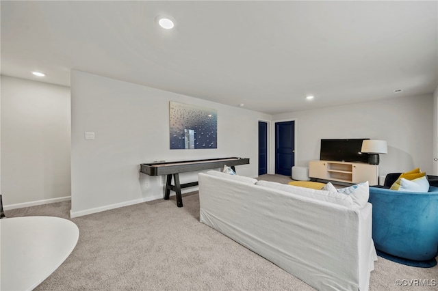 111 Leonard Ct, King William, VA 23009 - living room featuring light carpet, recessed lighting, and baseboards