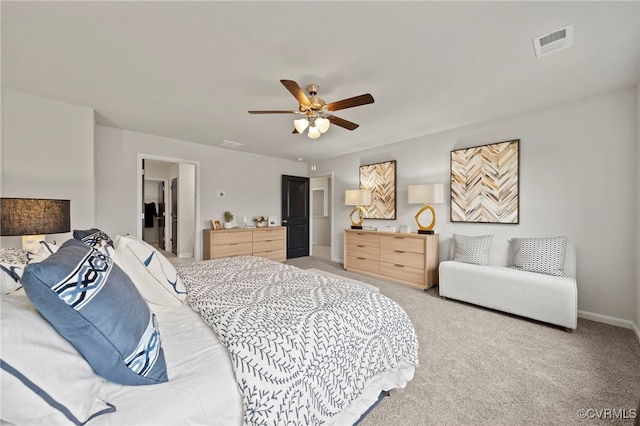 111 Leonard Ct, King William, VA 23009 - bedroom featuring light carpet, a ceiling fan, and baseboards