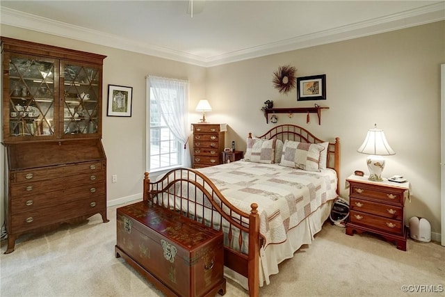 423 Elm Creek Dr, Manakin Sabot, VA 23103 - bedroom with carpet, crown molding, and baseboards