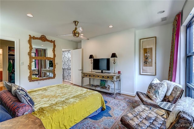 26171/2 Floyd Ave, Richmond, VA 23220 - bedroom featuring ceiling fan, recessed lighting, and a spacious closet