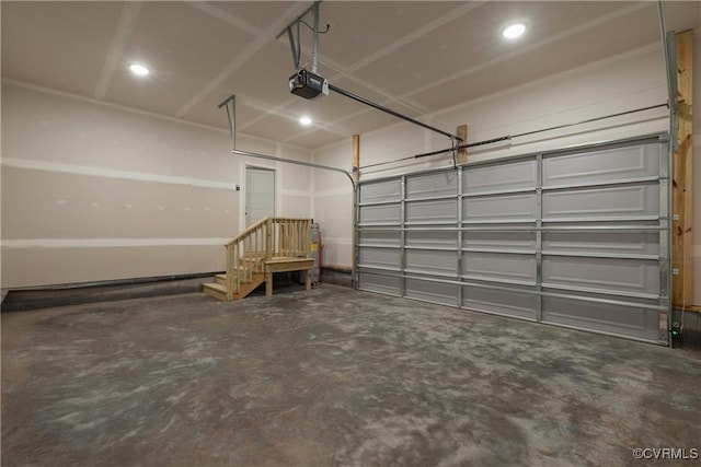 74 Paddock Ln, Louisa, VA 23093 - garage with a garage door opener and recessed lighting