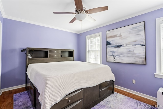 119 Monath Rd, Richmond, VA 23236 - bedroom featuring wood finished floors, crown molding, and a ceiling fan