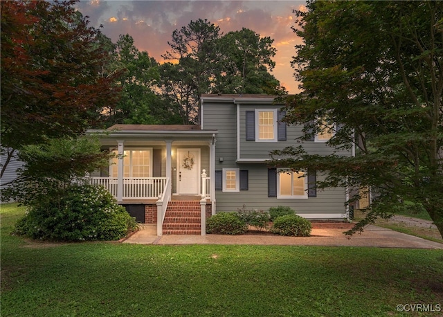 119 Monath Rd, Richmond, VA 23236 - split level home featuring covered porch and a yard