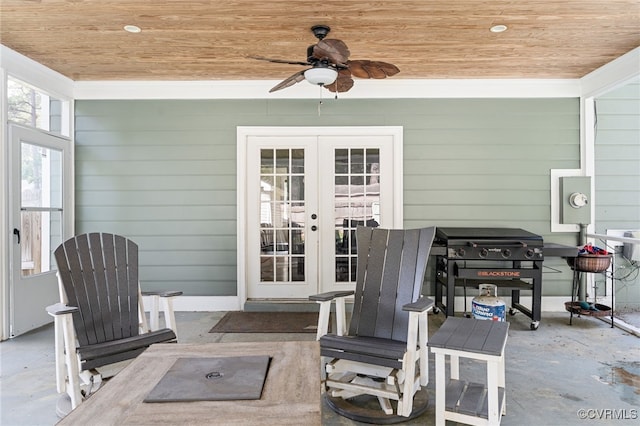 119 Monath Rd, Richmond, VA 23236 - view of patio featuring french doors, grilling area, and a ceiling fan