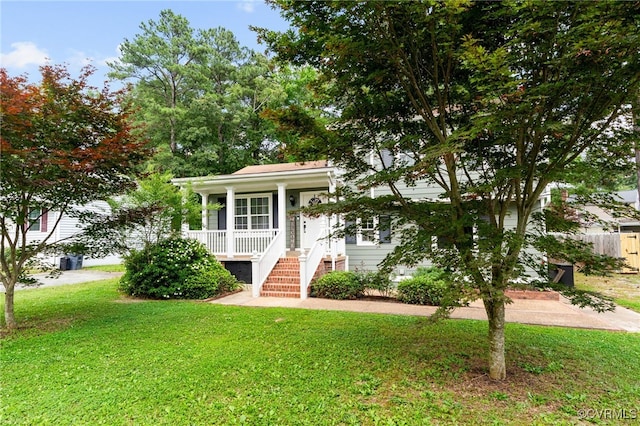 119 Monath Rd, Richmond, VA 23236 - obstructed view of property with a front lawn and a porch