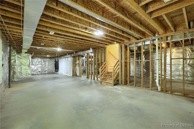 1708 Centennial Dr, Toano, VA 23168 - unfinished basement featuring stairs