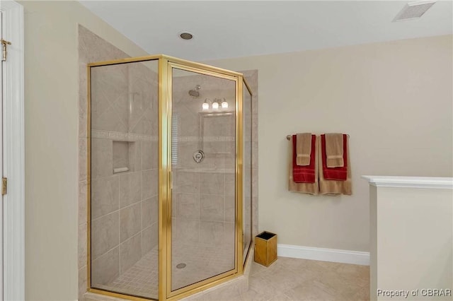 1708 Centennial Dr, Toano, VA 23168 - full bathroom featuring a stall shower and tile patterned floors