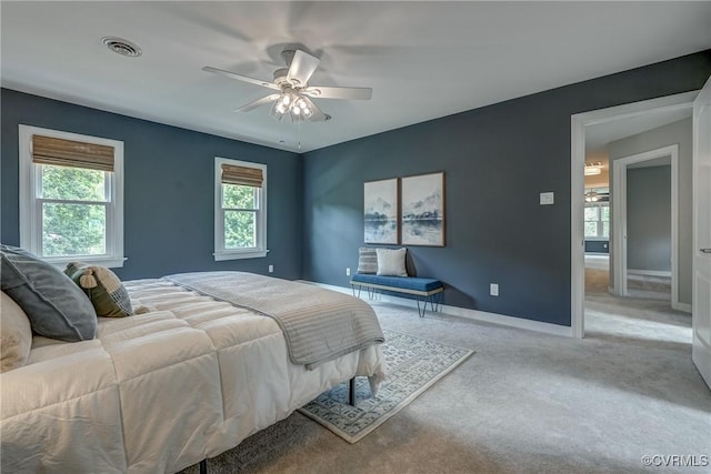1537 Winbury Dr, Midlothian, VA 23114 - bedroom featuring multiple windows, carpet flooring, and ceiling fan