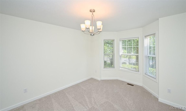 833 Tavern Green Rd, Glen Allen, VA 23060 - unfurnished room featuring a chandelier, carpet, and baseboards