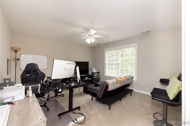 11407 Timber Point Dr, Chesterfield, VA 23838 - office area with ceiling fan and baseboards