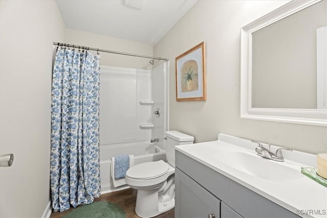 12 Wheelhouse Ct, Petersburg, VA 23805 - bathroom with vanity, shower / bathtub combination with curtain, and wood finished floors