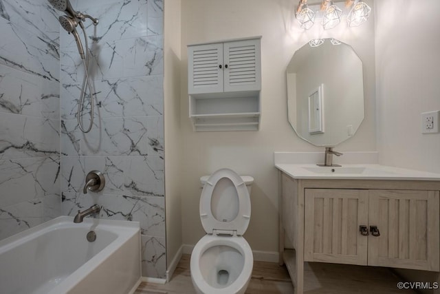 1602 Eden Ave, Henrico, VA 23231 - bathroom featuring shower / bathtub combination, vanity, wood finished floors, and toilet