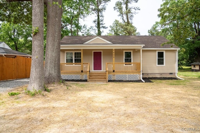 1602 Eden Ave, Henrico, VA 23231 - view of front of house with crawl space, covered porch, and roof with shingles