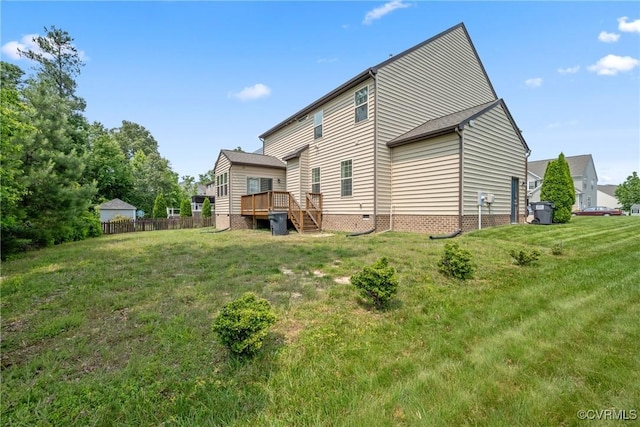 6800 Alabaster Ln, Chesterfield, VA 23234 - rear view of property with a wooden deck and crawl space