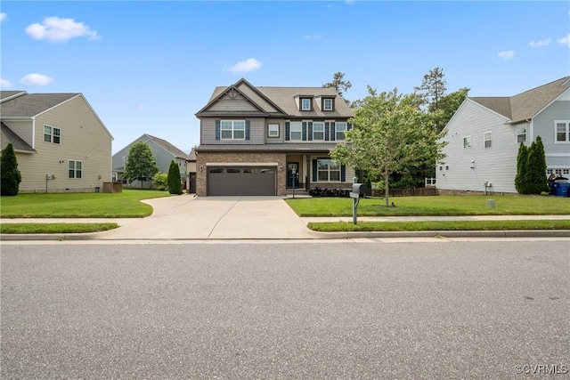6800 Alabaster Ln, Chesterfield, VA 23234 - view of front of house with concrete driveway, a front lawn, a garage, and brick siding