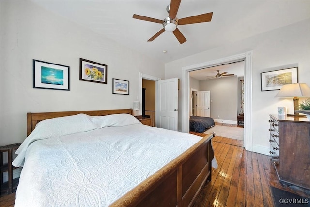 323 N 27th St, Richmond, VA 23223 - bedroom featuring dark wood-type flooring and a ceiling fan