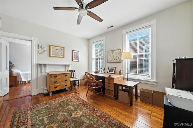 323 N 27th St, Richmond, VA 23223 - office space with wood-type flooring and a ceiling fan