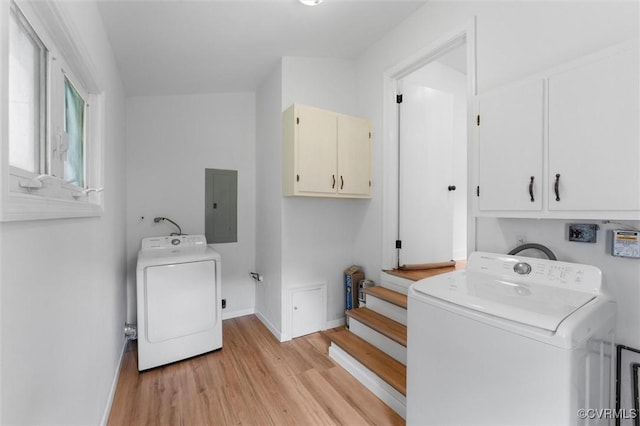 602 Trellis Ln, Henrico, VA 23075 - laundry area with washer / dryer, cabinet space, electric panel, and light wood-style floors