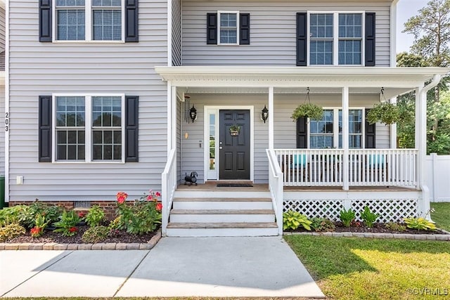 203 Pointers Dr, West Point, VA 23181 - view of exterior entry with a porch