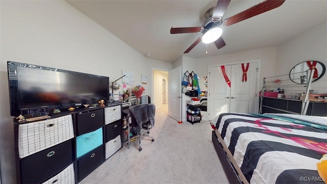 5324 Sandy Ridge Ct, Chesterfield, VA 23832 - bedroom with light colored carpet, a closet, and ceiling fan
