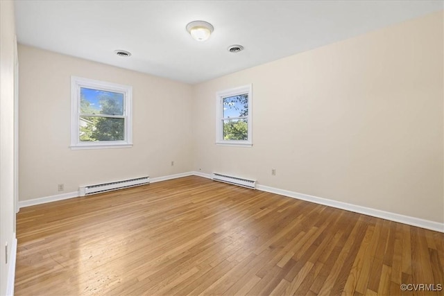 4200 Esposito Pl, Prince George, VA 23875 - spare room featuring baseboard heating, a baseboard heating unit, light wood-type flooring, and baseboards
