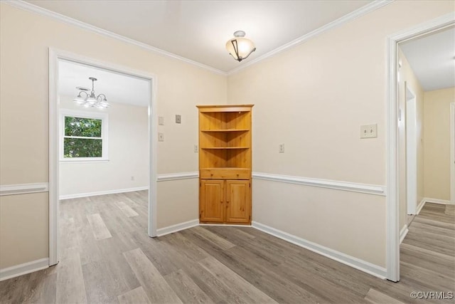 4200 Esposito Pl, Prince George, VA 23875 - unfurnished room featuring wood finished floors, a chandelier, ornamental molding, and baseboards