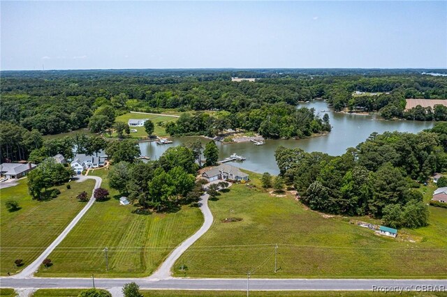 241 Tranquility Rd, Reedville, VA 22539 - aerial overview of property's location with a nearby body of water and a forest
