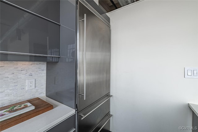 101 W Marshall St Unit U47, Richmond, VA 23220 - kitchen view of backsplash, stainless steel built in fridge, and light countertops