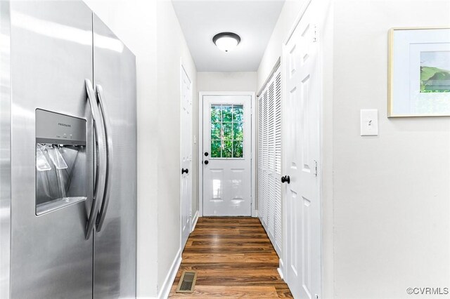 4381 Three Bridge Rd, Powhatan, VA 23139 - doorway with wood finished floors and baseboards
