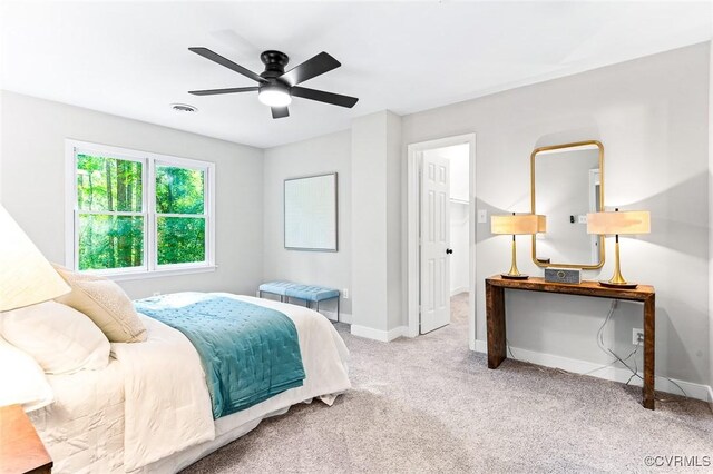 4381 Three Bridge Rd, Powhatan, VA 23139 - bedroom featuring carpet flooring, baseboards, and ceiling fan