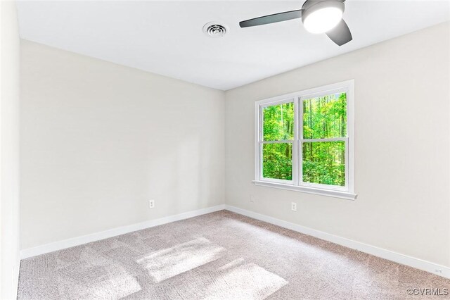 4381 Three Bridge Rd, Powhatan, VA 23139 - spare room featuring baseboards, carpet, and ceiling fan