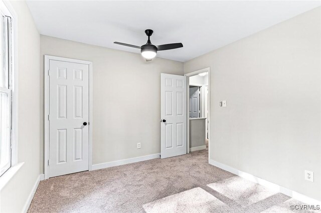 4381 Three Bridge Rd, Powhatan, VA 23139 - unfurnished bedroom featuring carpet flooring, baseboards, and ceiling fan