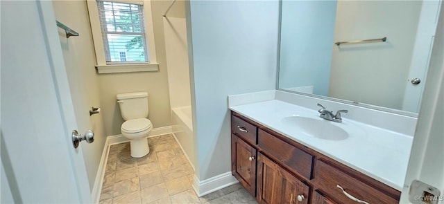 379 Moncuin Ct, Manquin, VA 23106 - full bathroom with vanity, toilet, baseboards, and bathing tub / shower combination