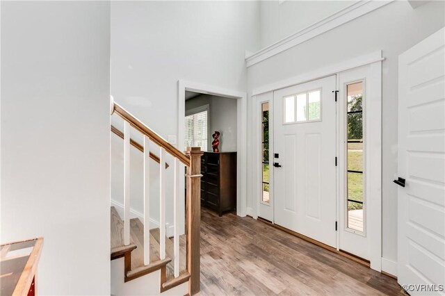 15606 Corte Castle Ter, Chesterfield, VA 23838 - entryway with stairway and wood finished floors