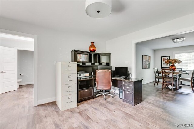 15606 Corte Castle Ter, Chesterfield, VA 23838 - office area featuring light wood-style flooring and baseboards