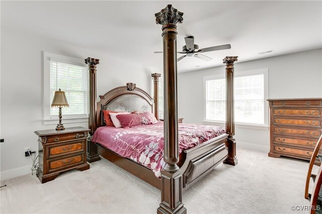 15606 Corte Castle Ter, Chesterfield, VA 23838 - bedroom featuring light carpet, baseboards, and a ceiling fan