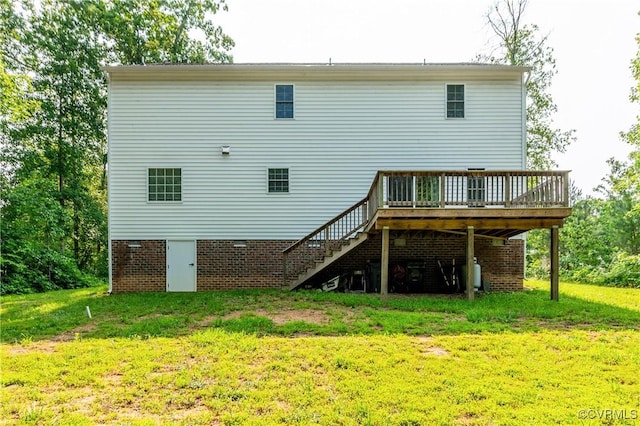 15606 Corte Castle Ter, Chesterfield, VA 23838 - back of house with a deck, a yard, stairway, and crawl space