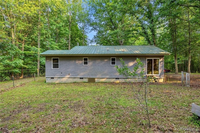3966 Holts Ln, Saluda, VA 23149 - rear view of house featuring crawl space and metal roof